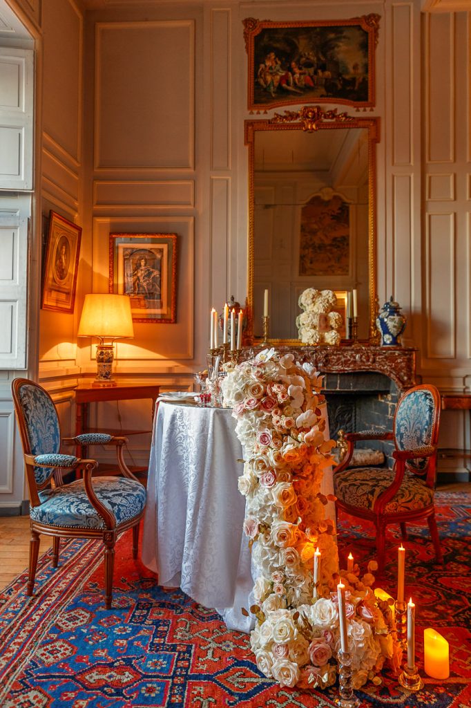 Chateau Vaux le Vicomte marriage proposal with magnificent fine dining