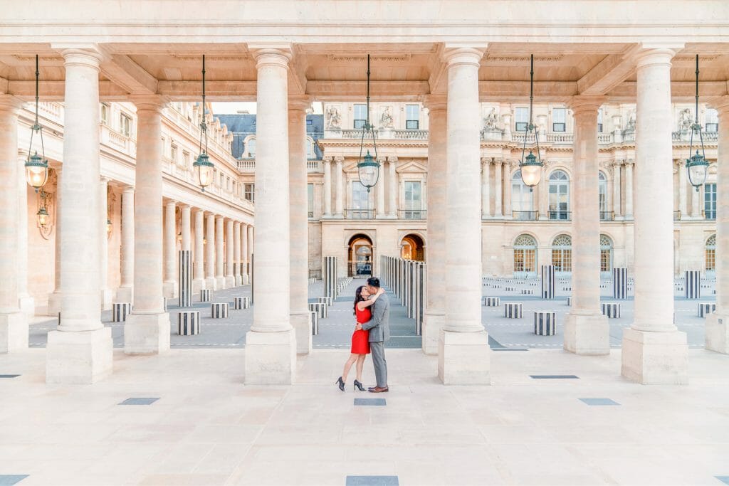 Best photo spots in Paris Palais Royal at sunrise