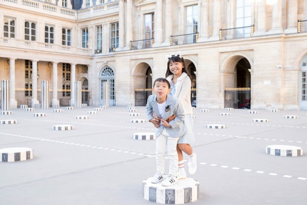 Paris family pictures at Palais Royal Buren Columns
