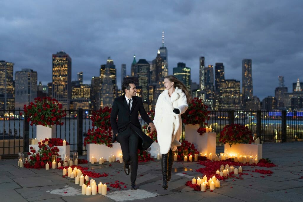 Unique Brooklyn Bridge luxury marriage proposal photos