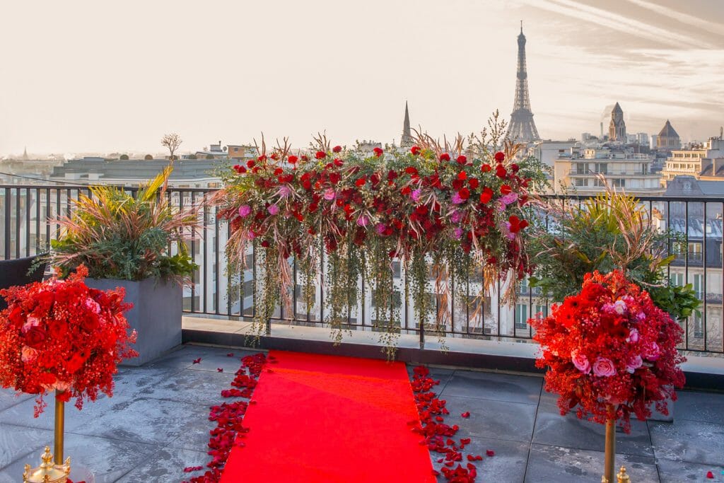 Champs Elysees Residential rooftop surprise proposal