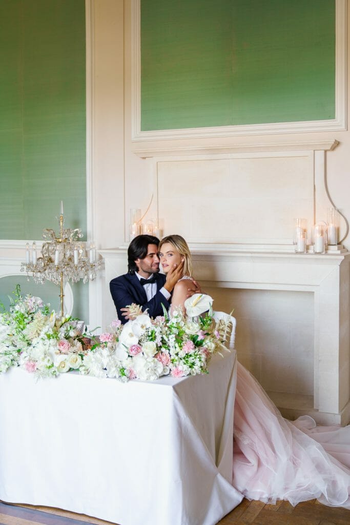 Wedding photoshoot at Chateau Bouffemont French Castle near Paris