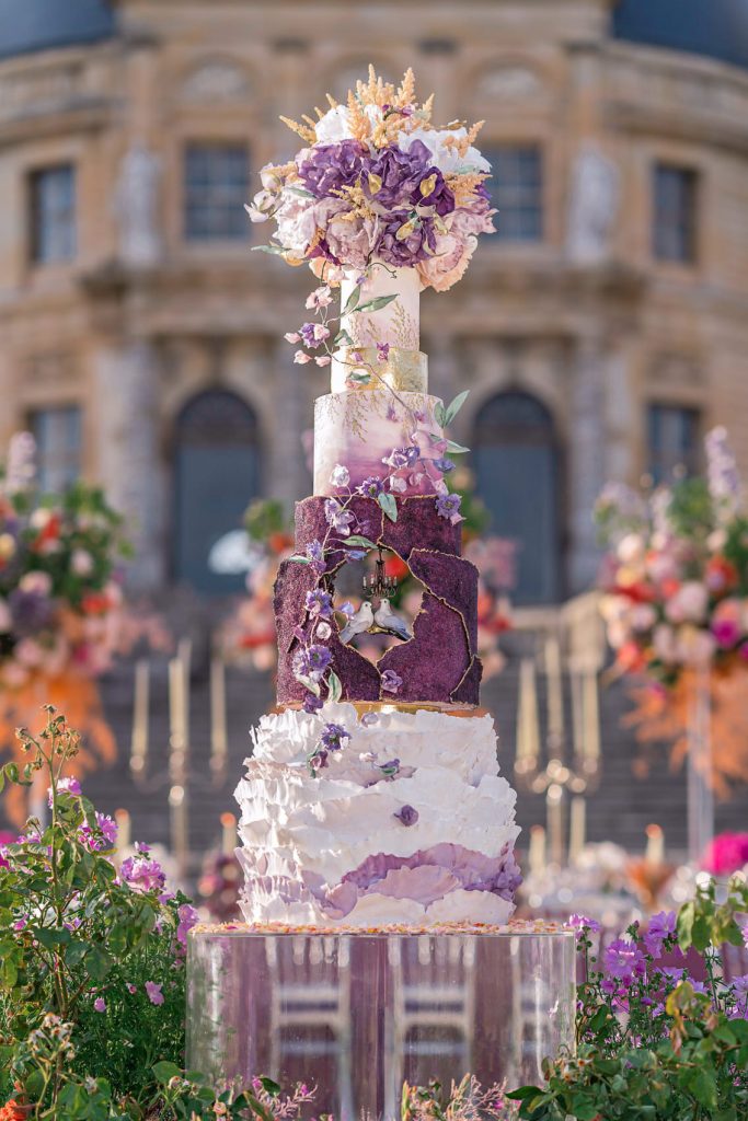 Glamorous Wedding Cake at Château de Vaux le Vicomte Wedding in Paris