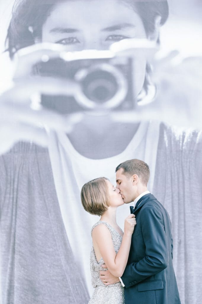 Creative Couple Photography Ideas incorporating the background walls