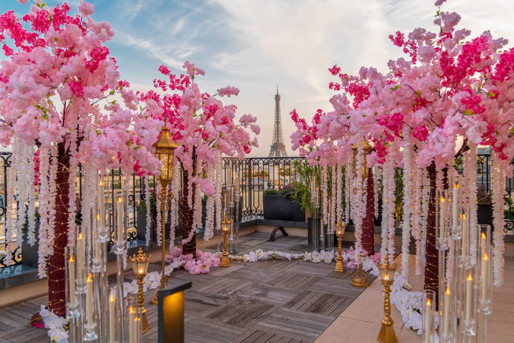 propose in Paris: Spring season Marriage Proposals at the Peninsula Hotel private rooftop
