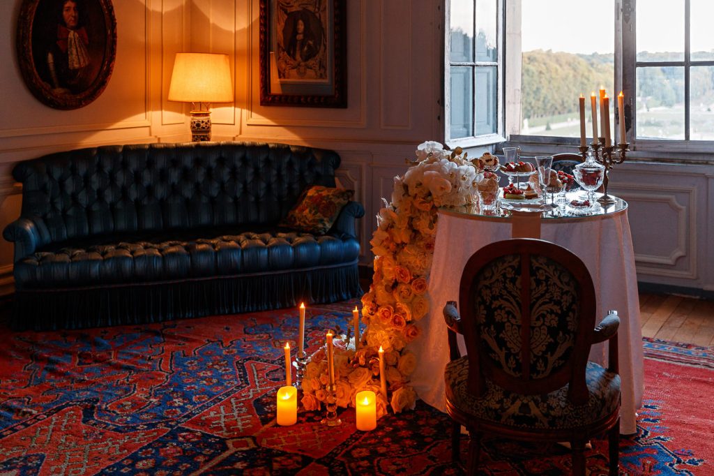 Chateau Vaux le Vicomte marriage proposal with magnificent fine dining