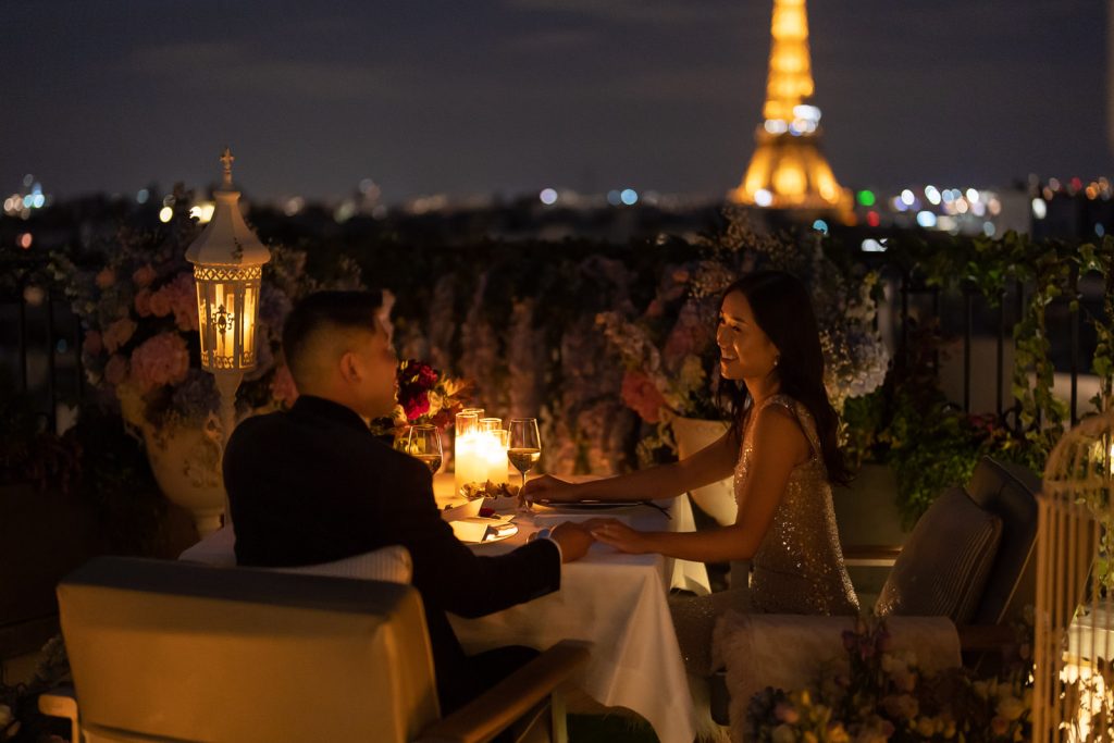 Secret Table Peninsula Paris proposal with romantic dinner