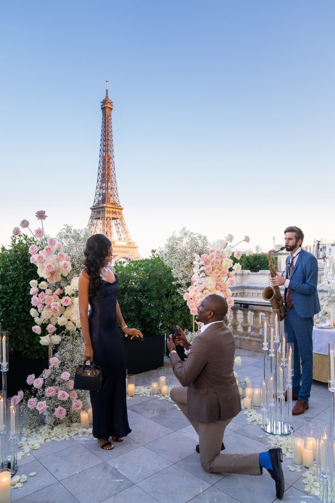 Luxury Shangri-La Eiffel Tower proposal with Paris Proposal Planner Chantelle-Marie