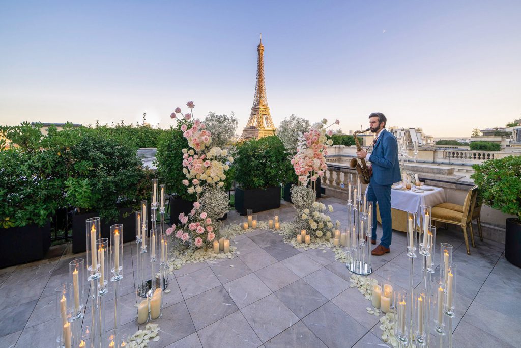 Romantic Shangri La Paris proposal