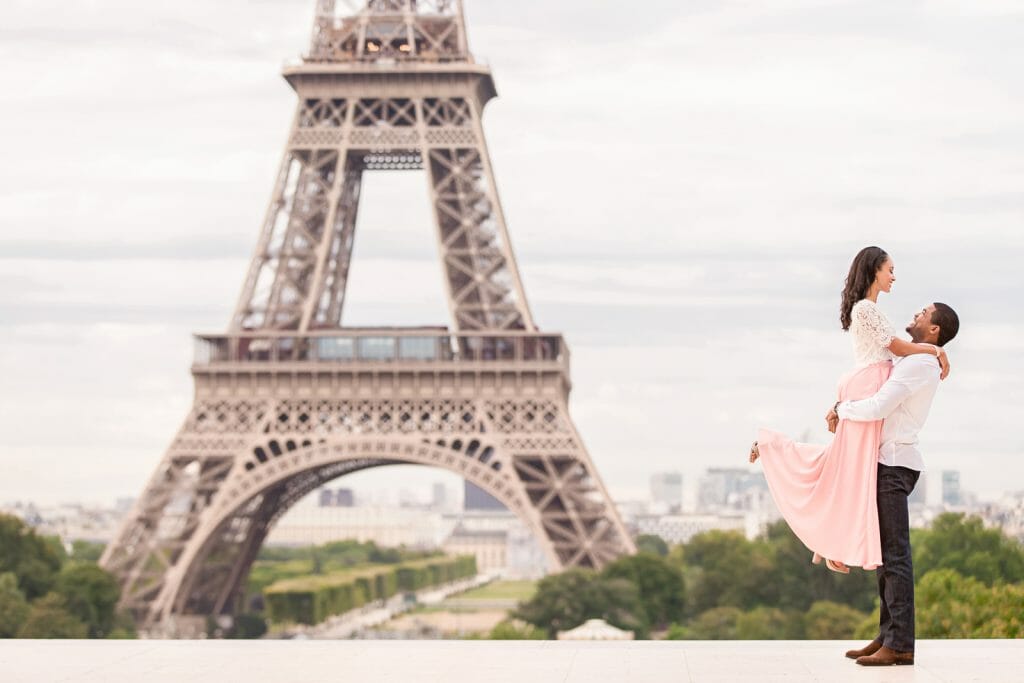 Trocadero Eiffel Tower dreamy couple photos