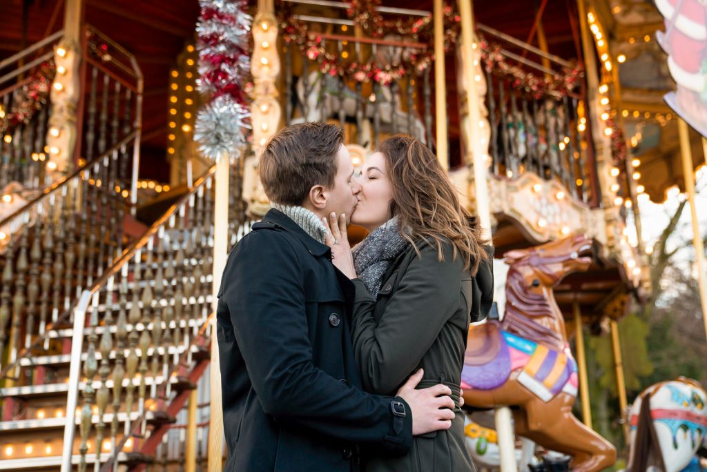 Couple photoshoot in Paris at Trocadero Carousel