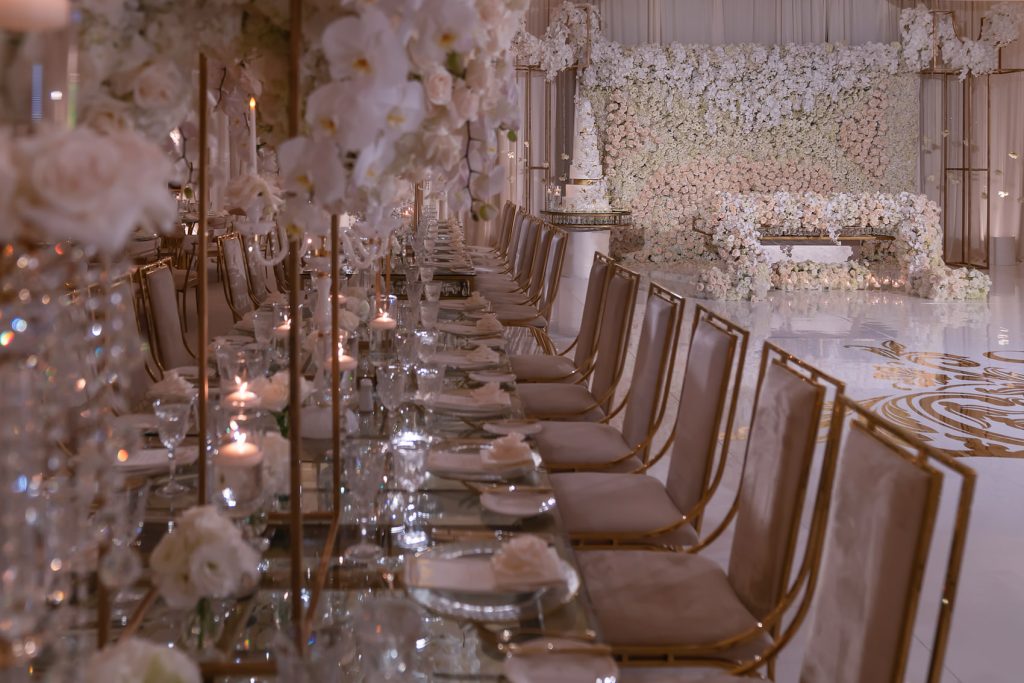 luxury wedding reception Waldorf Astoria Monarch Beach in LA