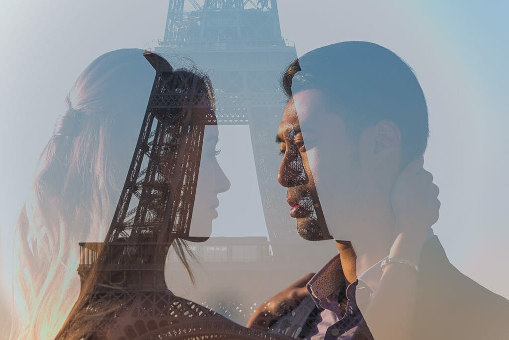 pre wedding photoshoot with eiffel tower view