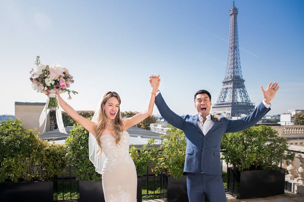 Happy wedding photos at Shangri la Paris