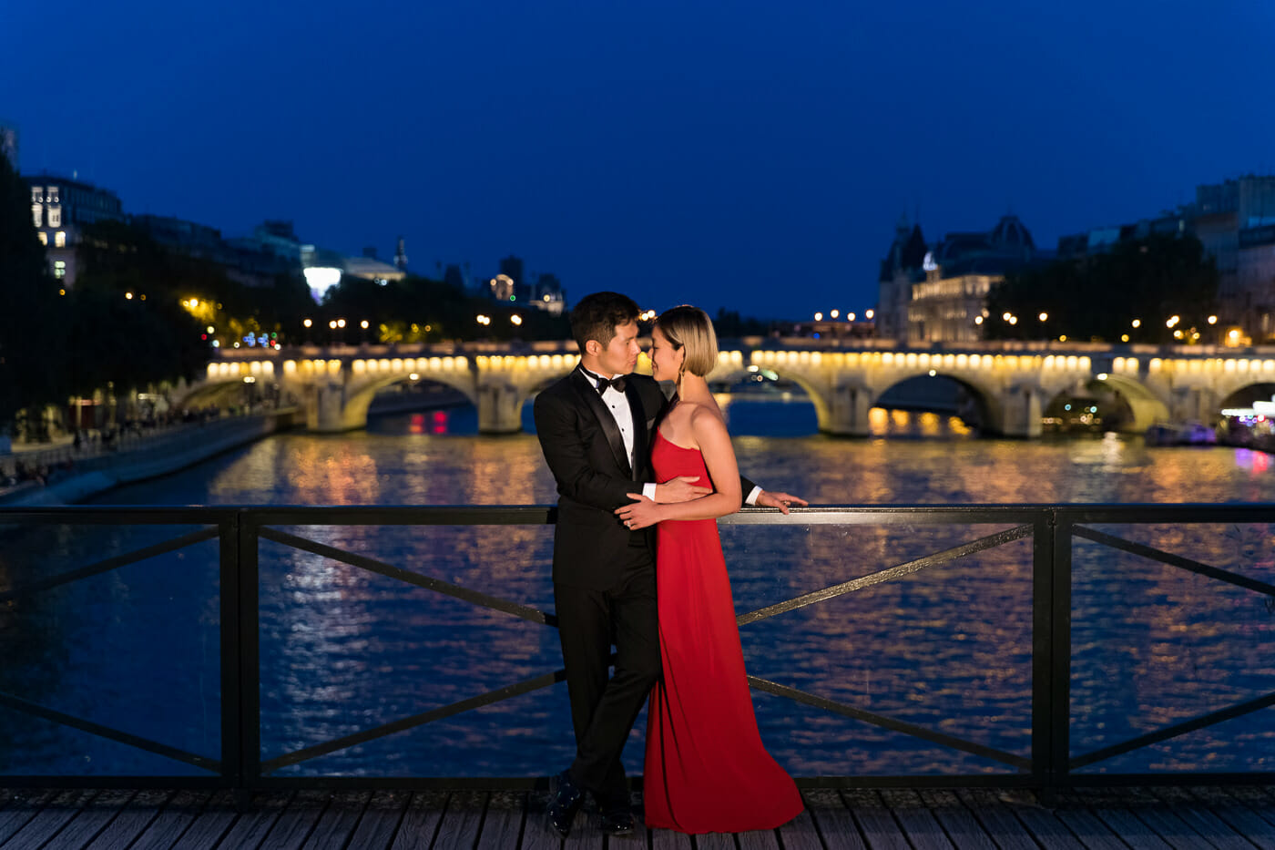 Nighttime Photoshoot in Paris during Blue Hour