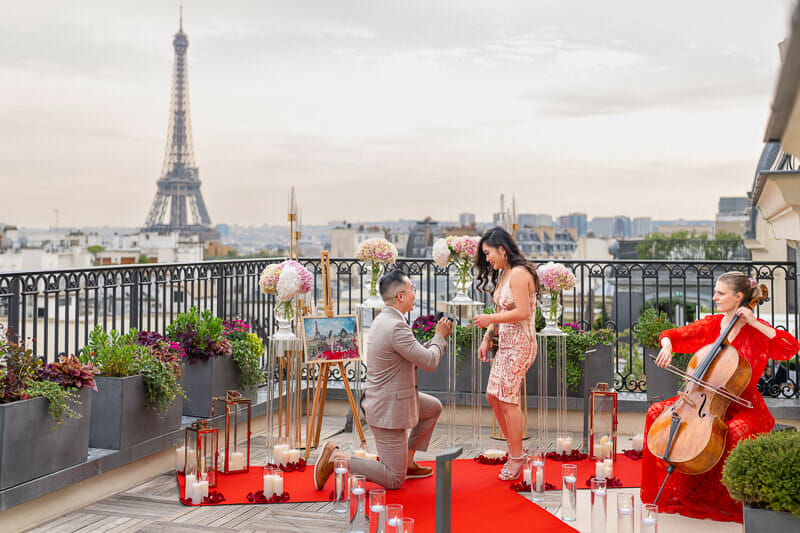 Paris proposal ideas with luxury proposal set-up