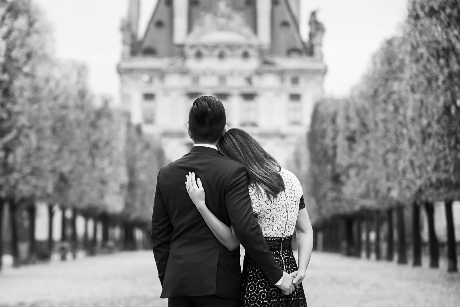 Paris couple package: Beautiful couple photos in the Tuileries Garden Paris