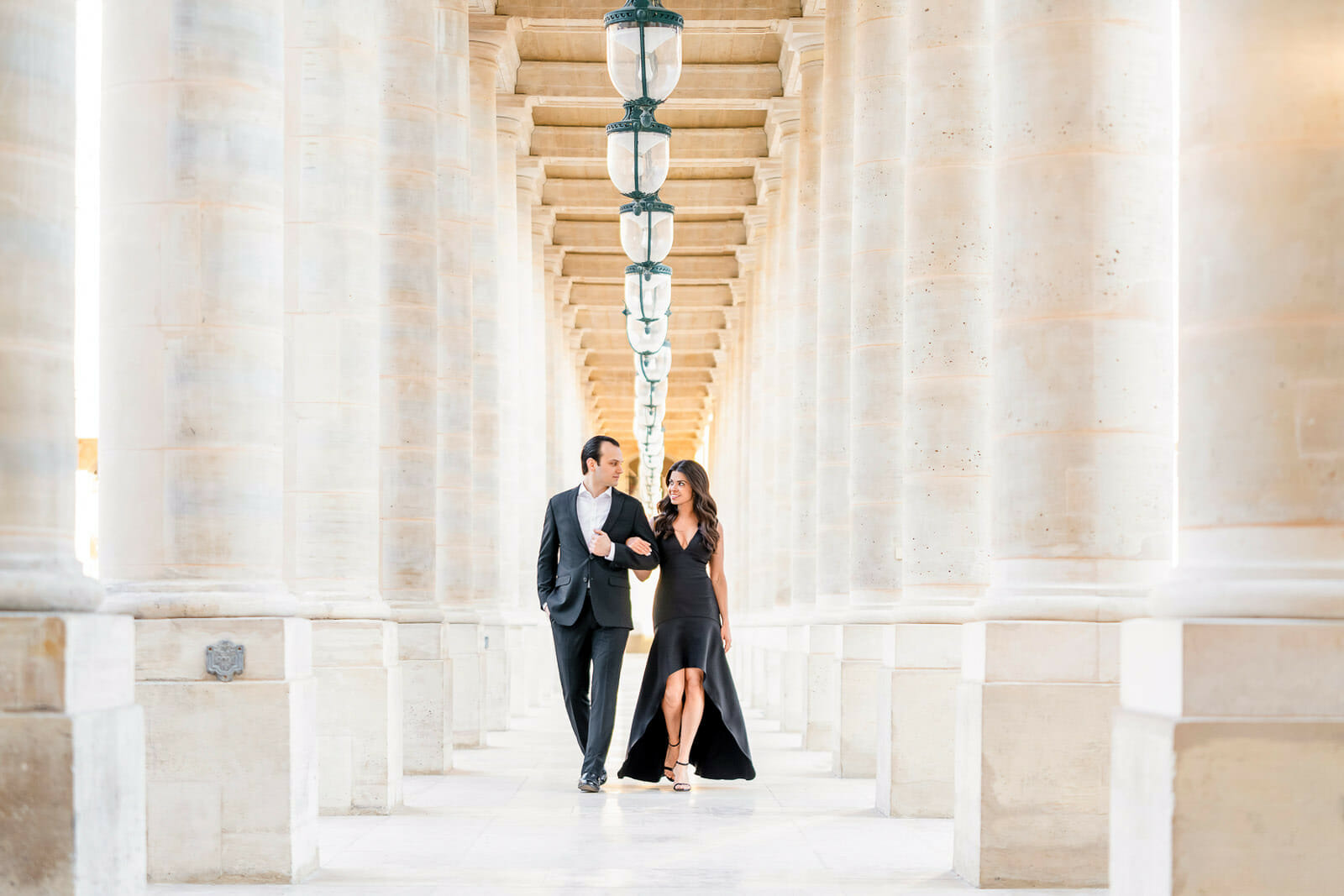 Elegant Paris anniversary photos at Palais Royal