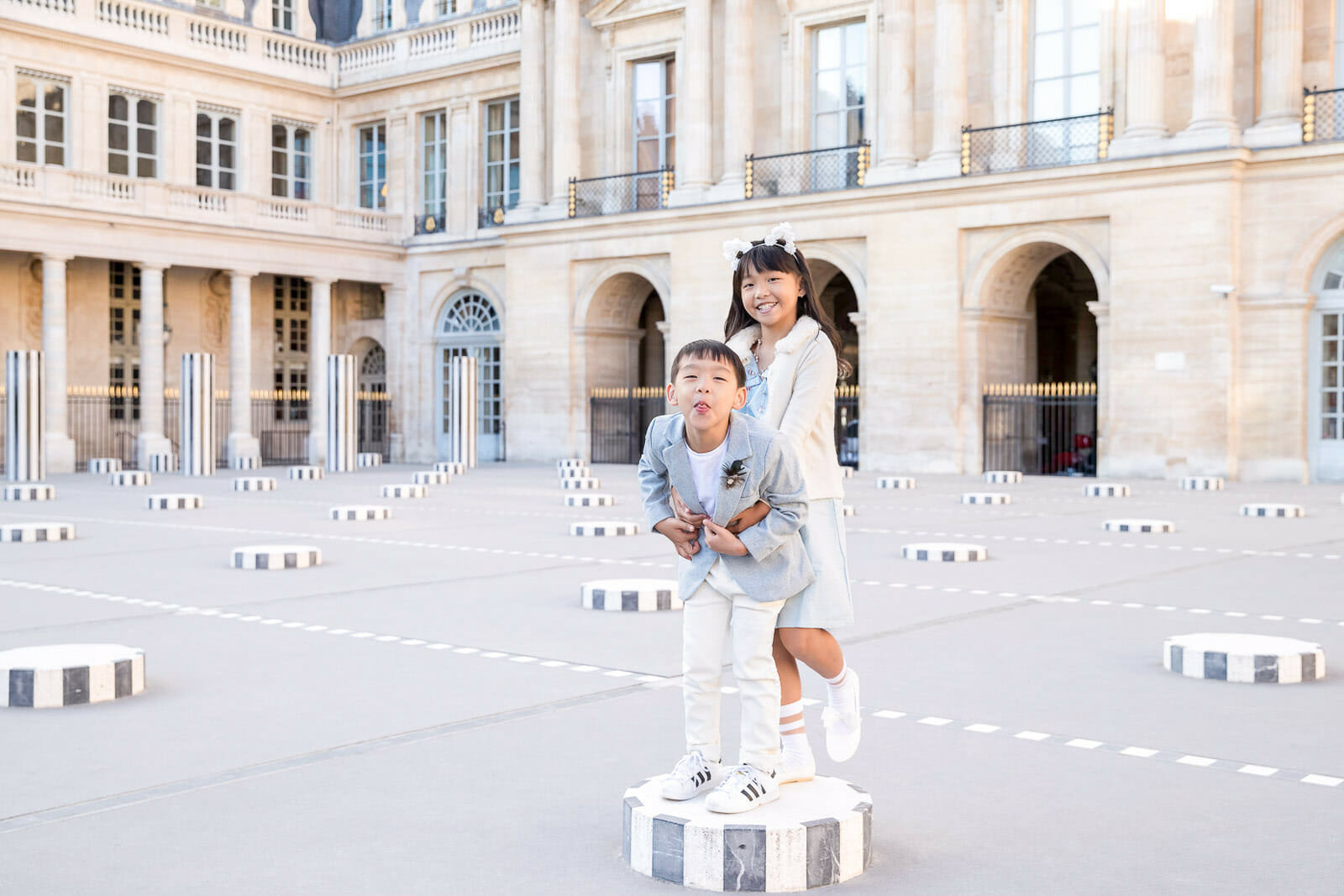 Paris family pictures at Palais Royal Buren Columns