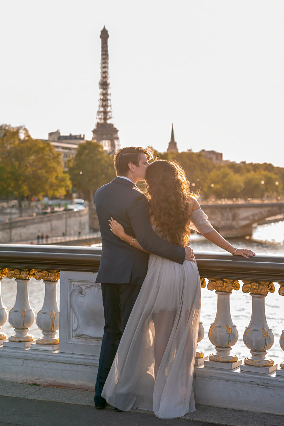 Dreamy Couple photoshoot Alexander III Bridge Paris