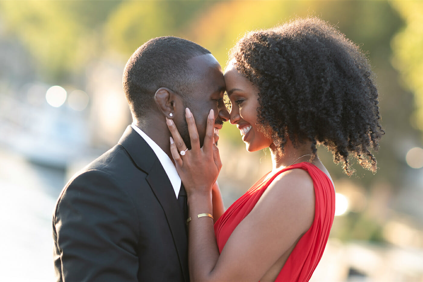 Super cute Black couple engagement photos in Paris