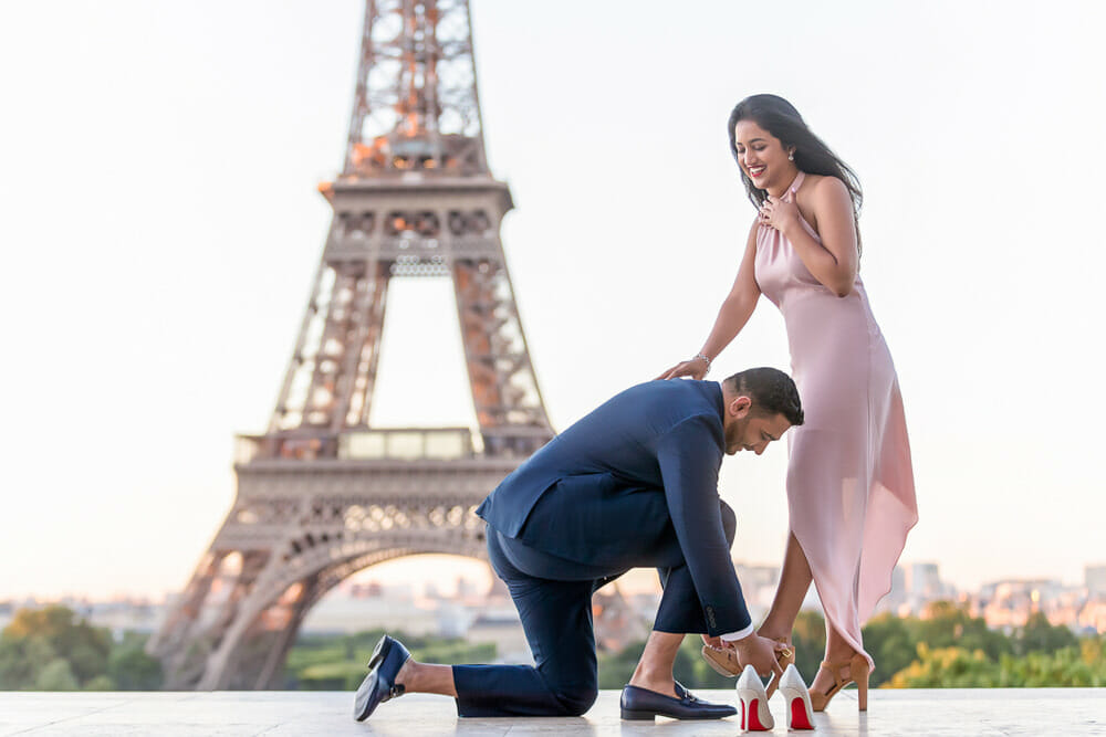 Louboutin fake-out romantic Paris proposal