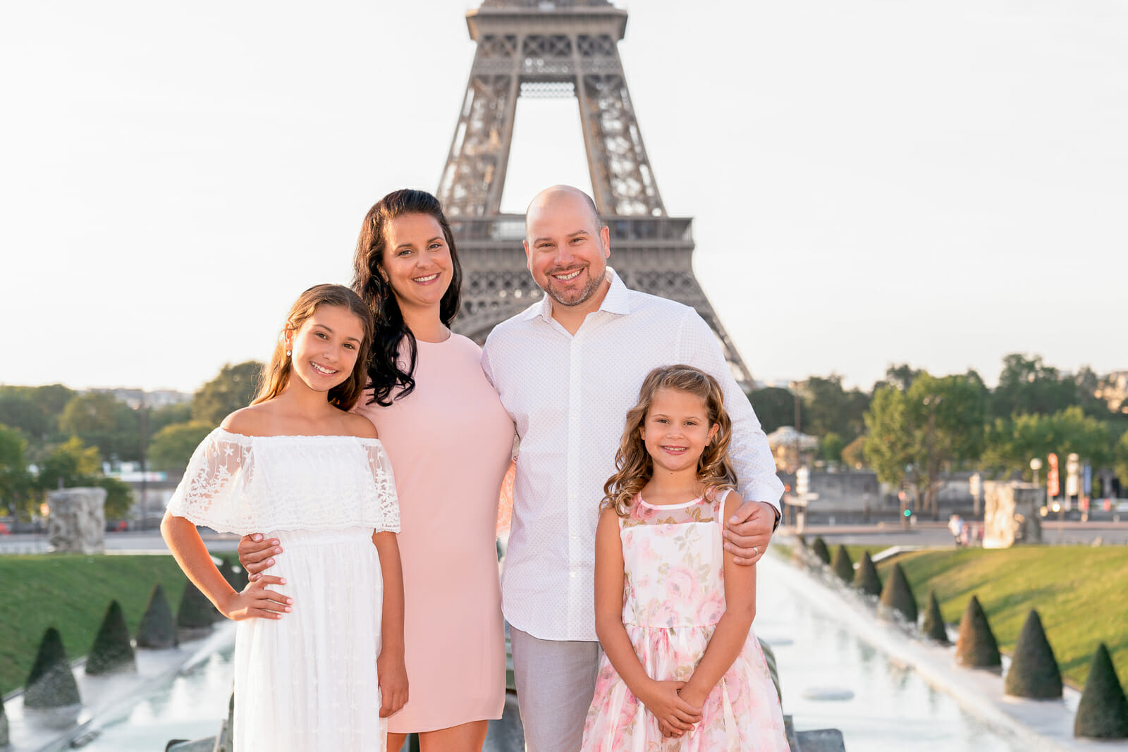 Formal Paris family portraits at Trocadero Eiffel Tower