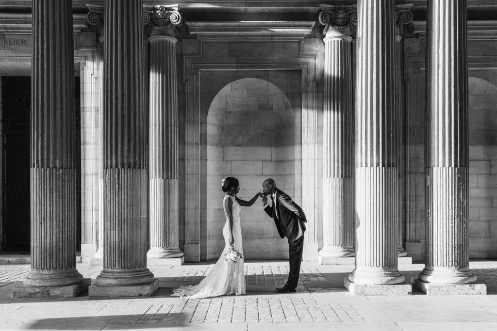 Black and white engagement photos