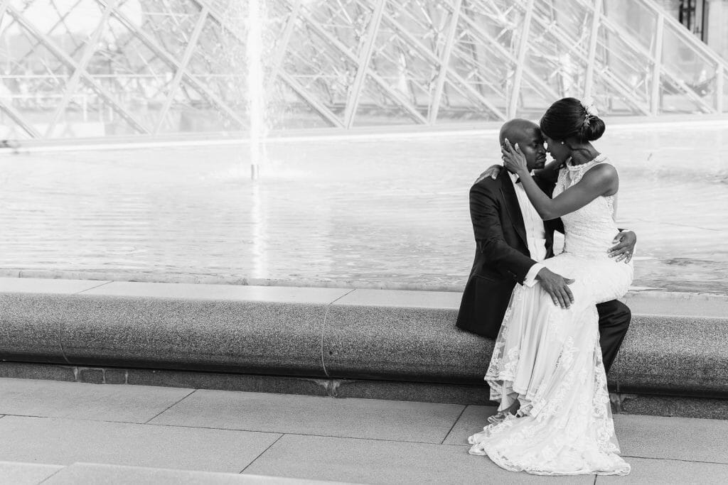 Black and white engagement photos