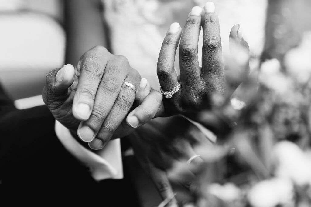 Black and white engagement photos