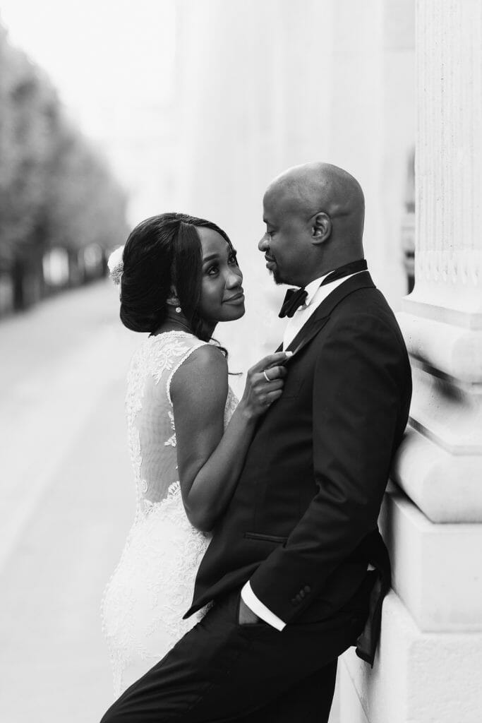 Black and white engagement photos