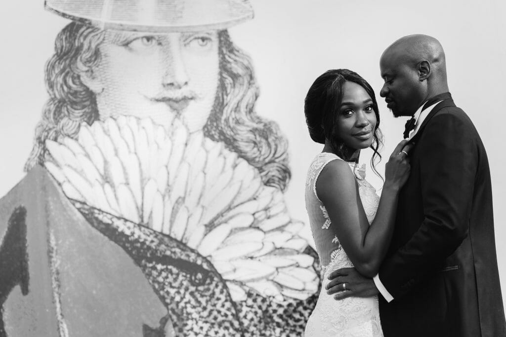 Black and white engagement photos