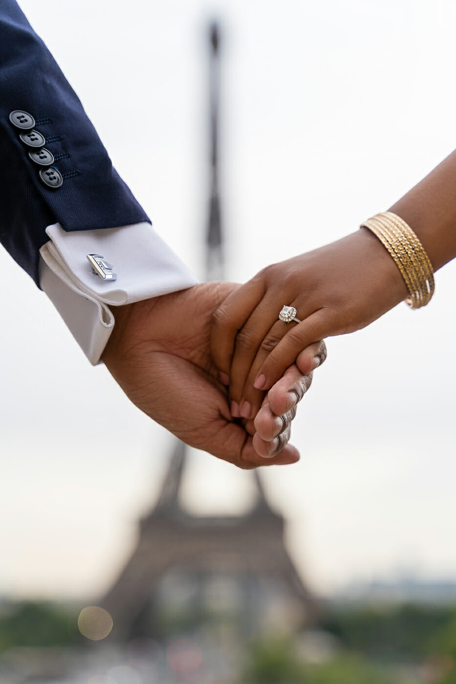 Paris engagement photos Eiffel Tower