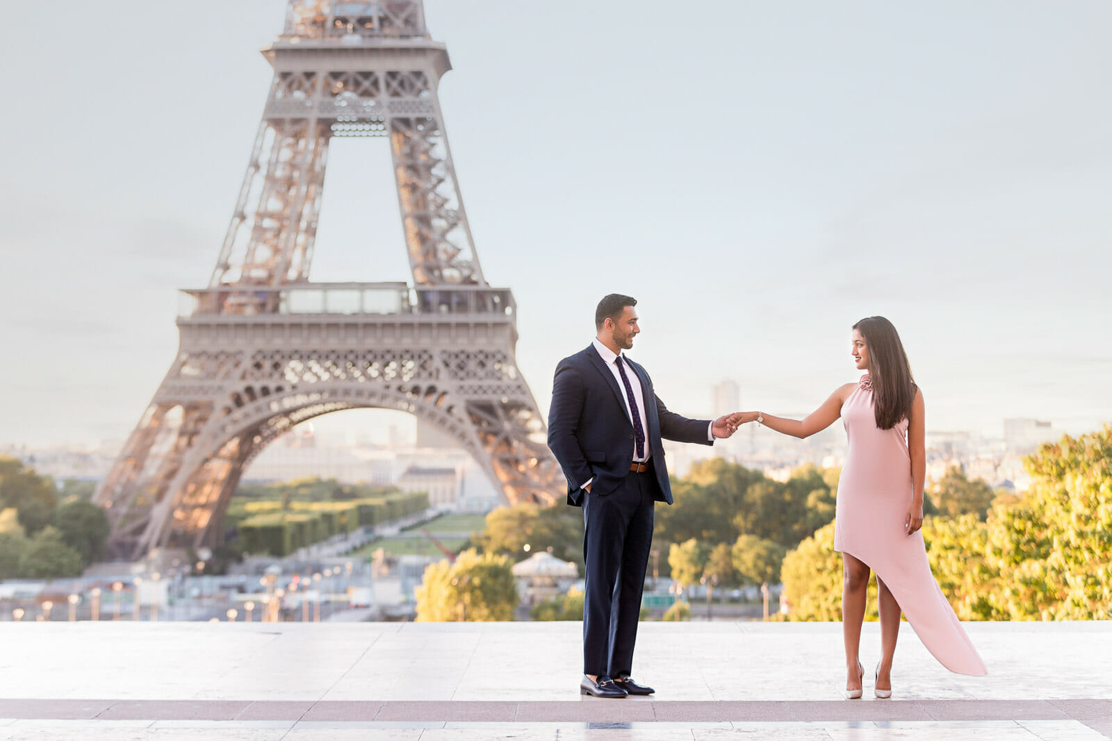 Paris engagement photos at the Eiffel Tower