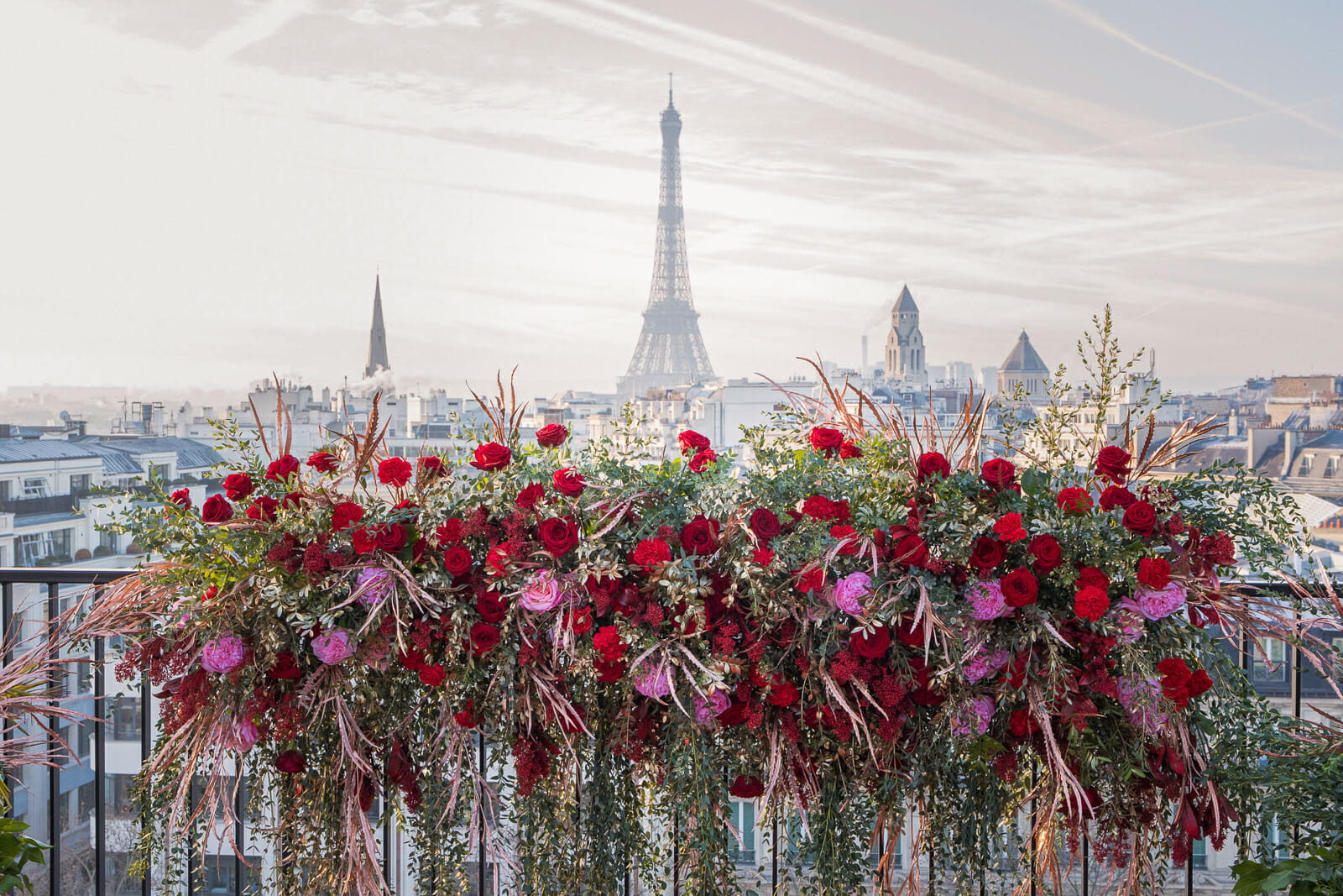 Paris proposal photographer Eiffel Tower Luxury Rooftop Proposal