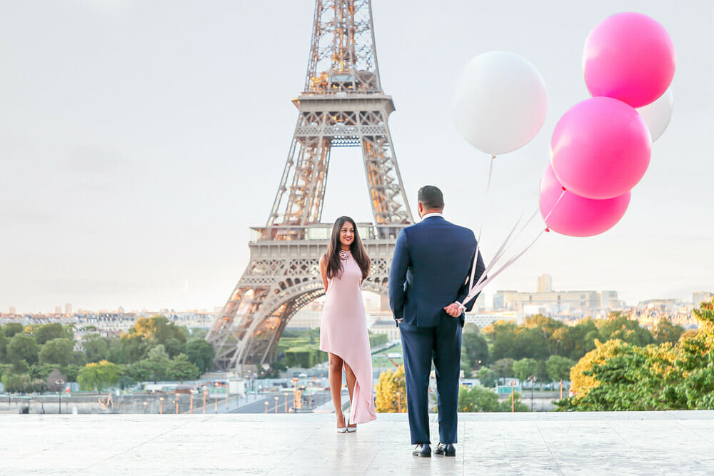 Romantic Paris Proposal couple photo shoot