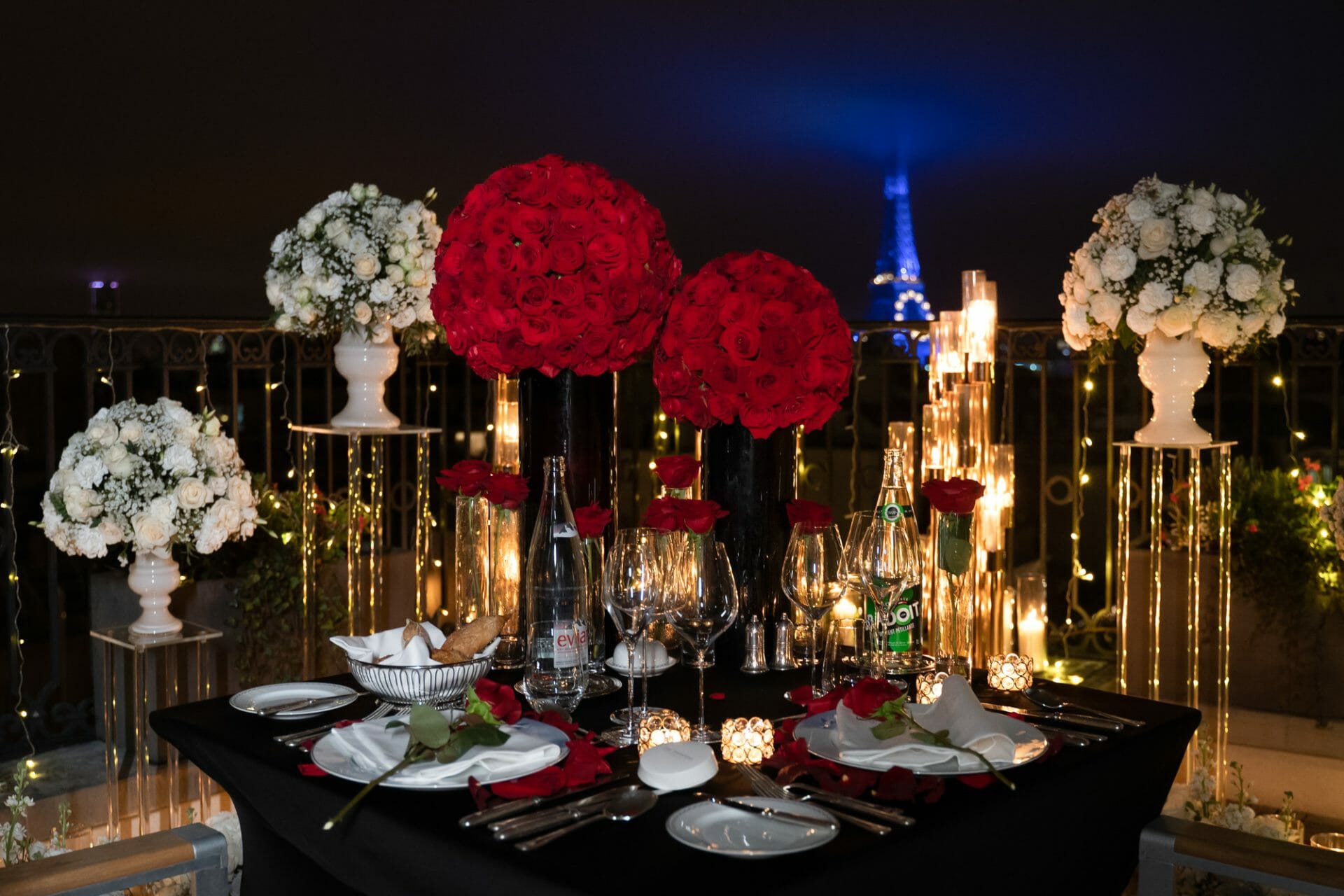 Romantic Private rooftop dining Eiffel Tower view