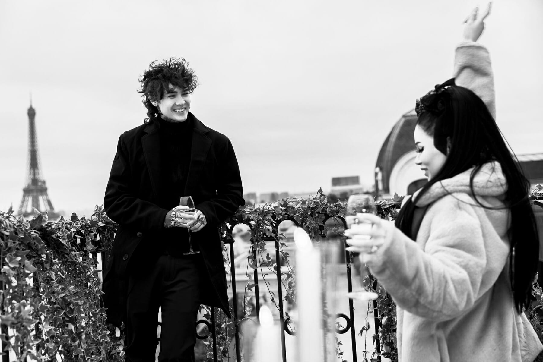 Celebrity Paris proposal on a private rooftop