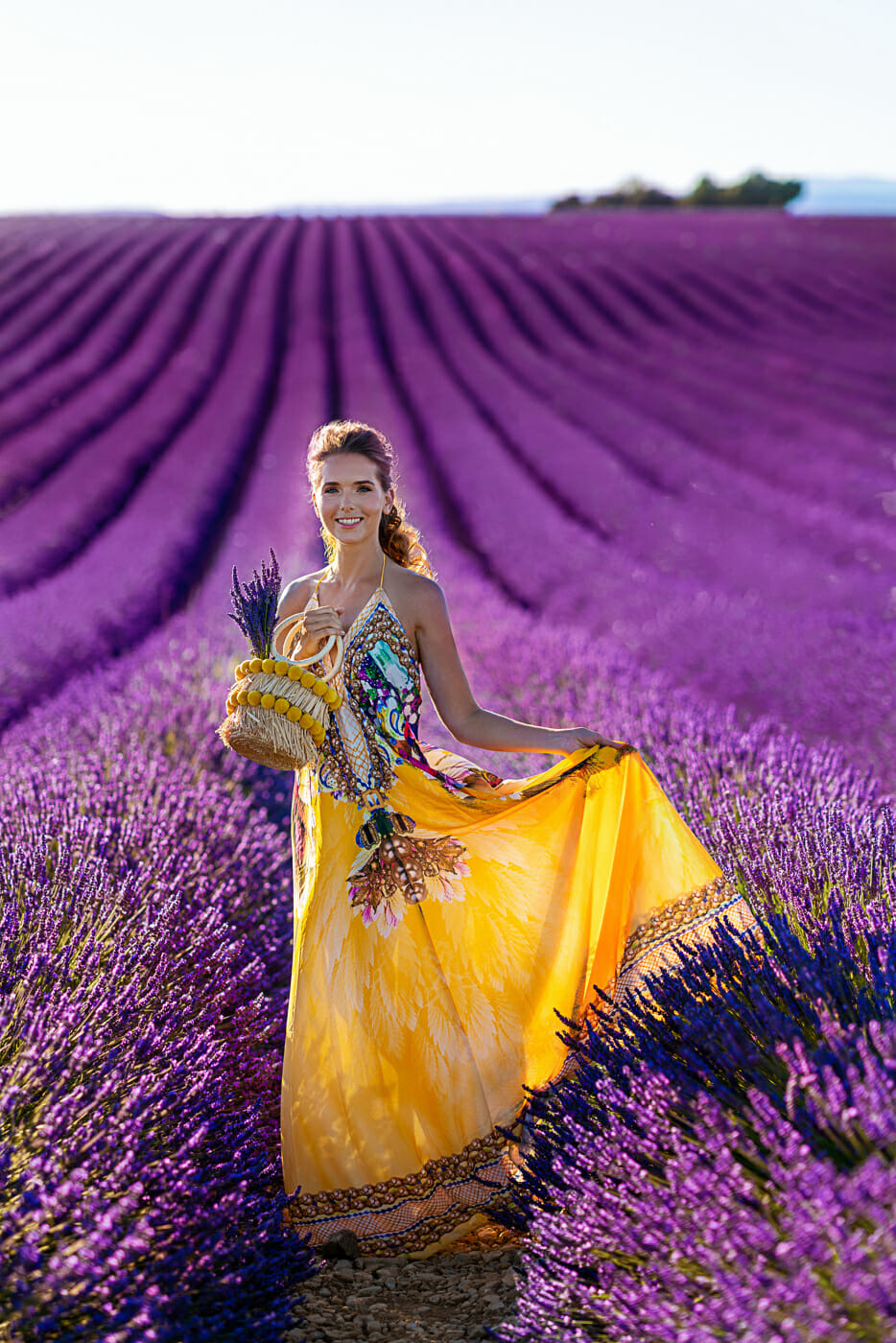 Surprise proposal in the Lavender Fields in Provence France