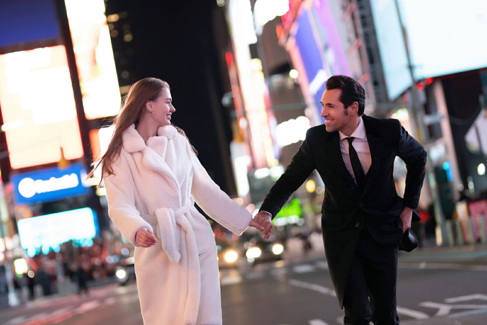 Cute Times Square engagement Photos