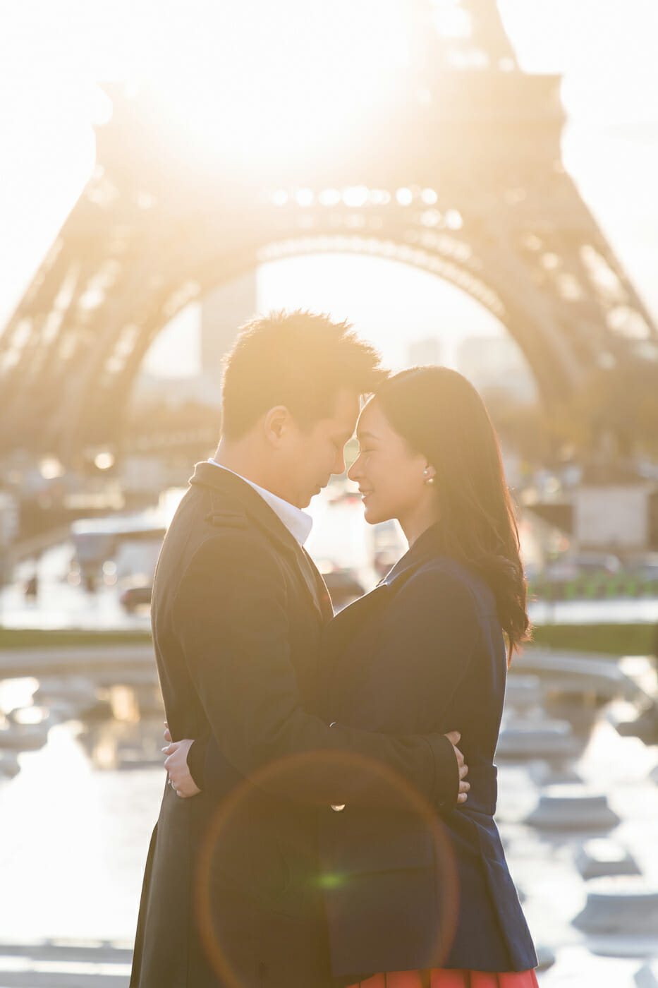 Romantic Trocadero Eiffel Tower engagement photos