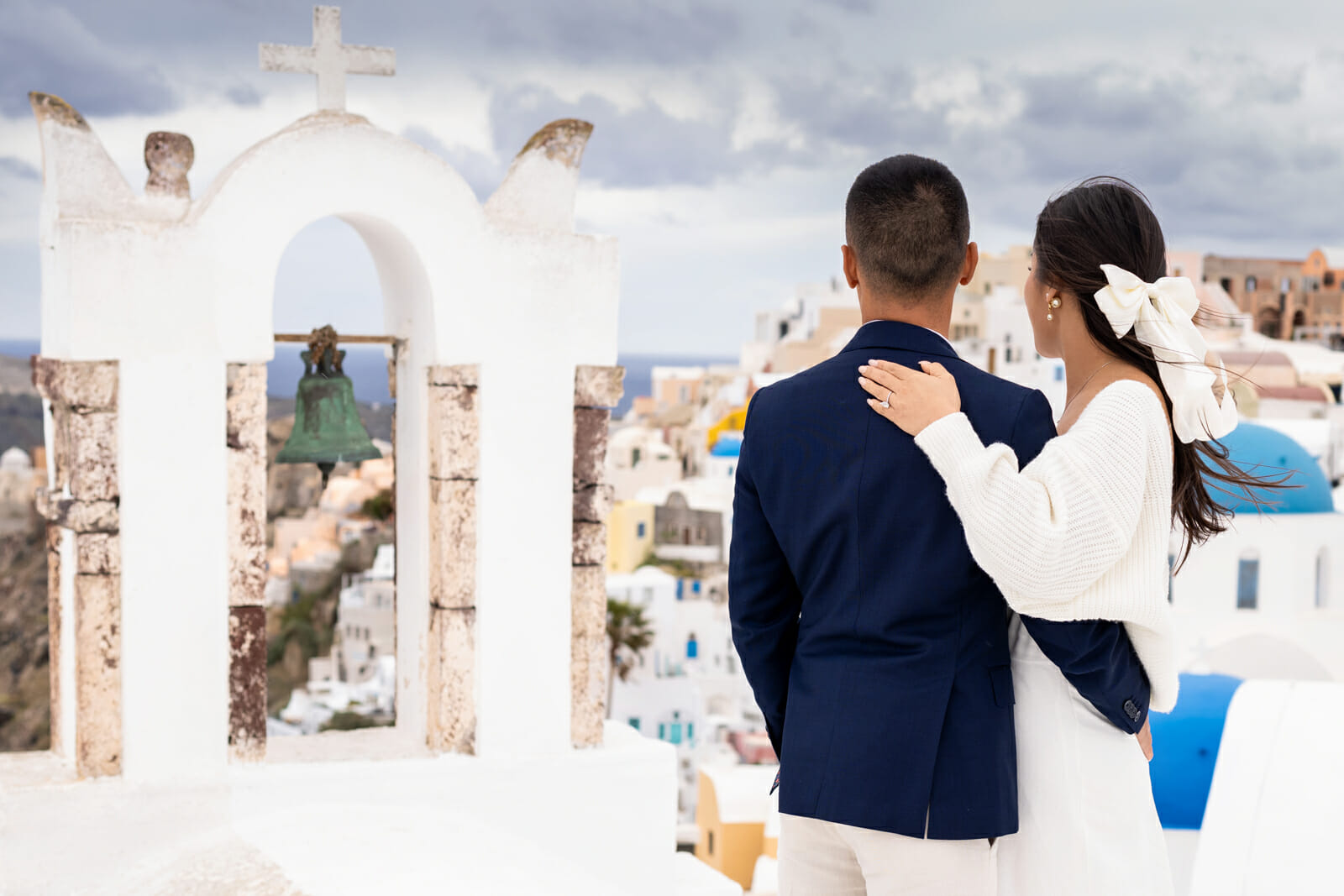 Dazzling Santorini photoshoot in Oia during the Golden Hour