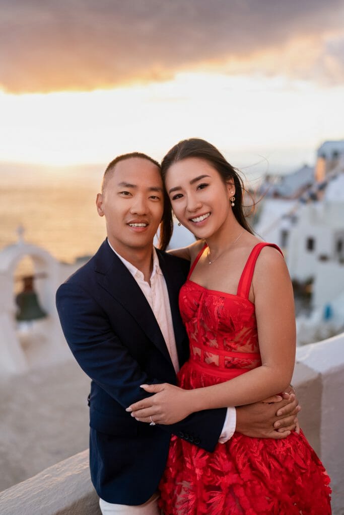 Beautiful Santorini couple photos Golden Hour