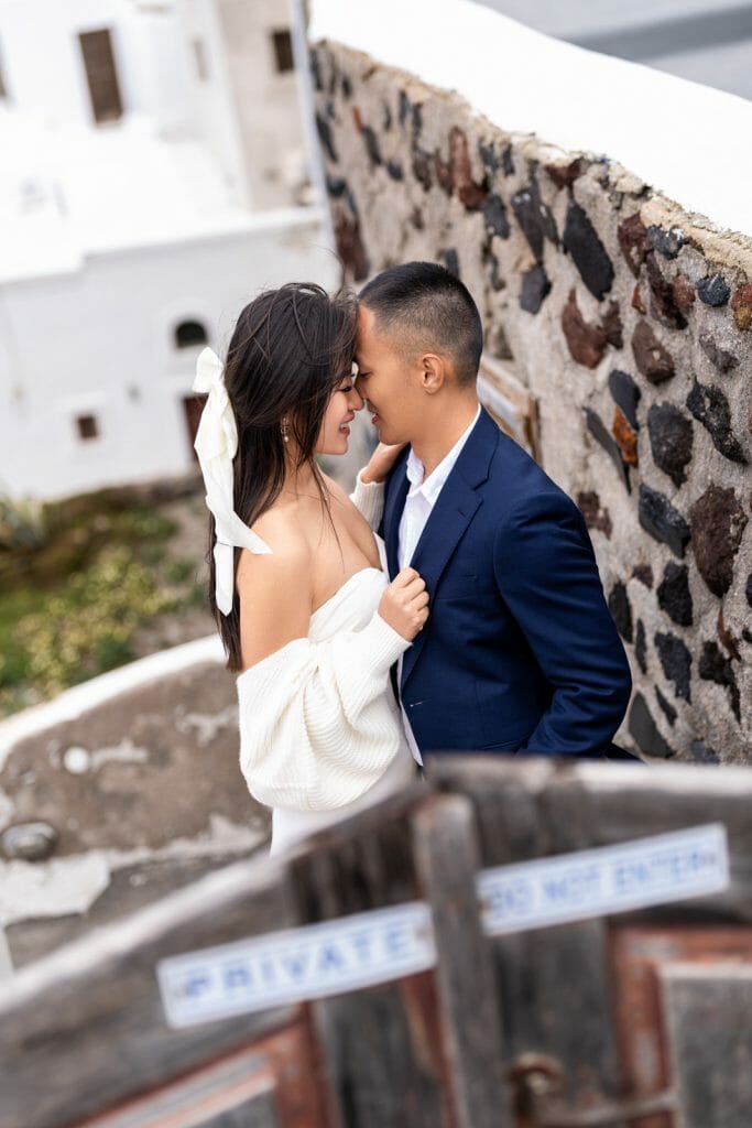 cute Santorini couple photos