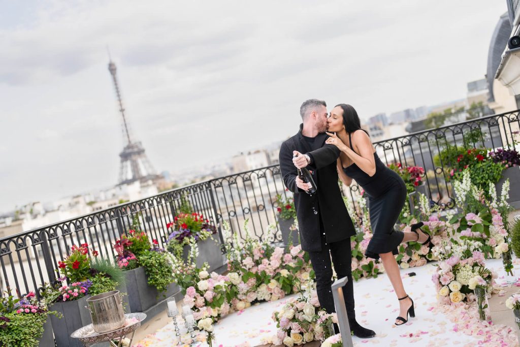 Eiffel Tower proposal Peninsula Rooftop Terrace