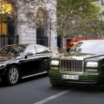 Rolls Royce verte Phantom pour une demande en mariage le 14 juillet à Paris